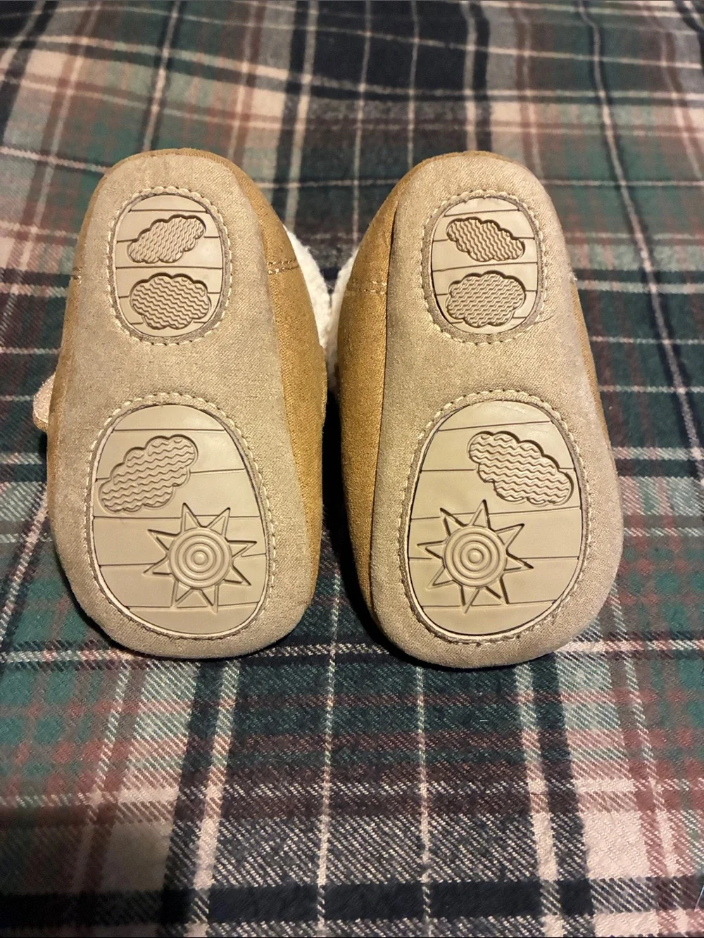 Cozy Baby Walker Booties with Sherpa Collar - Tan